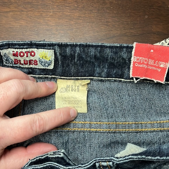 Moto Blues wide leg Jeans with metal embellishments - Picture 7 of 7